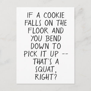 Funny Cookie Anti-Exercising Quote Briefkaart