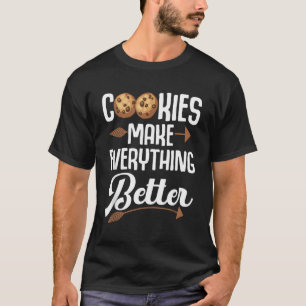 Funny Cookie Lover Art voor kinderen Mannen Vrouwe T-shirt