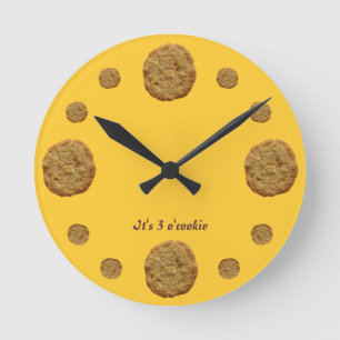 Funny Cookie Time Cookie Clock Ronde Klok