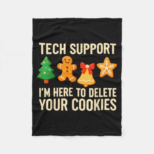 Funny Cookies Christmas Gingerbread Tech Suprt Men Fleece Deken (Voorkant)
