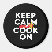 Funny Cooking Chef Keep Calm en Cook on Magneet (Voorkant)