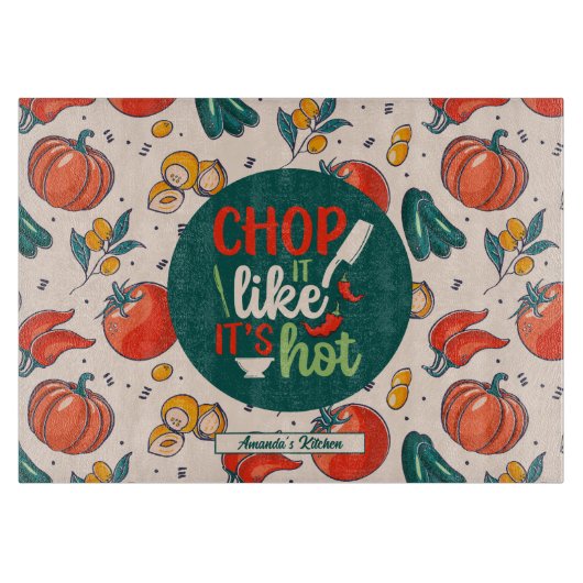 Funny Cooking Pun Vegetable Food Pattern Snijplank (Voorkant)