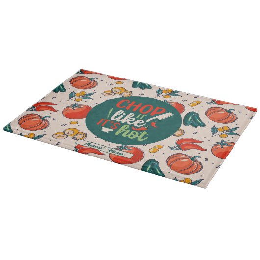 Funny Cooking Pun Vegetable Food Pattern Snijplank (Hoek)