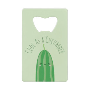 Funny Cool as a Cucumber Cute Foodie Pun Joke Kredietkaart Flessenopener