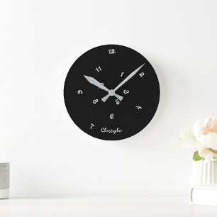 Funny Cool Black Jumked Hours Boys Children Decor Ronde Klok