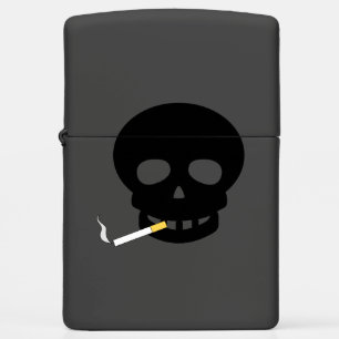 Funny Cool Black Skull Smoking Cigarette Mannen