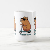 Funny Cool Capybara Scooter Vibes Mug (Centre)