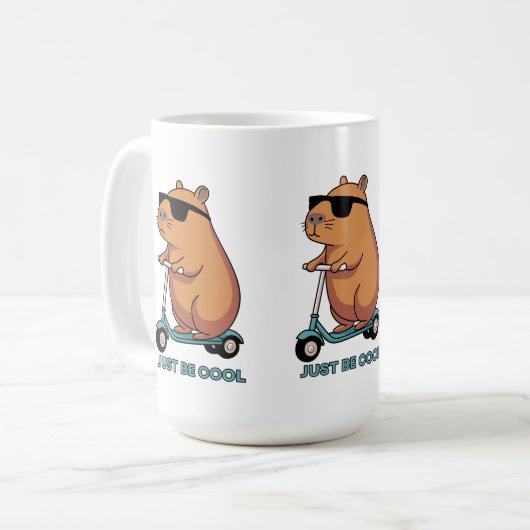 Funny Cool Capybara Scooter Vibes Mug (Devant gauche)