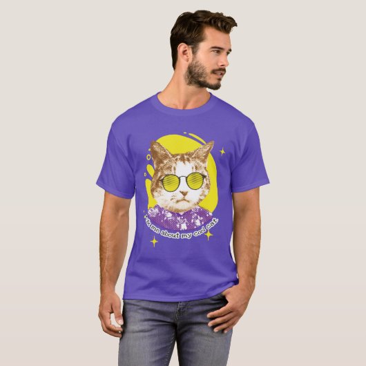 Funny Cool Cat in zonnebril T-shirt (Voorkant volledig)
