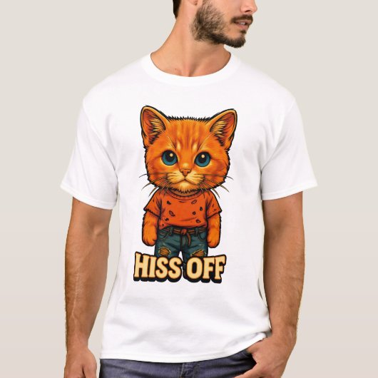 Funny Cool  Cat Quote Tee T-shirt (Voorkant)