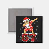 Funny Cool Dabbing Santa Hawaii 67 Meme Christmas  Magneet (Voorkant / Achterkant)