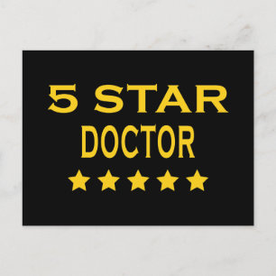 Funny Cool Doctors: Vijf sterren Doctor Briefkaart