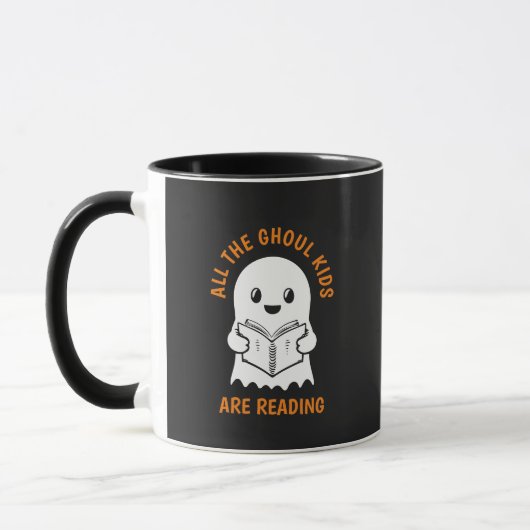 Funny Cool Ghost GHOUL Kinder zijn Reading Mok (Links)