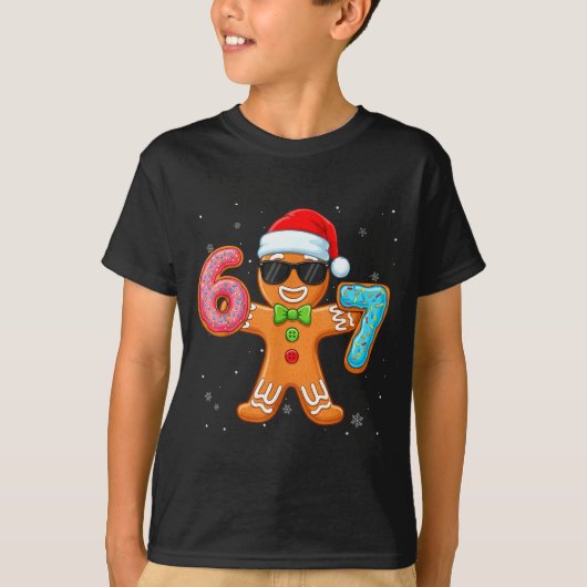Funny Cool Gingerbread Six Seven 67 Ice Cream Drip T-shirt (Voorkant)
