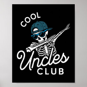 Funny Cool Ooms Club T-shirt Grappige Skelet Oom Poster