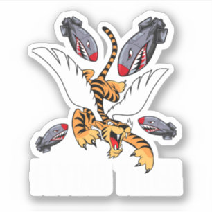 Funny Cool Tiger Flying Novelty Graphic. Perfect Sticker