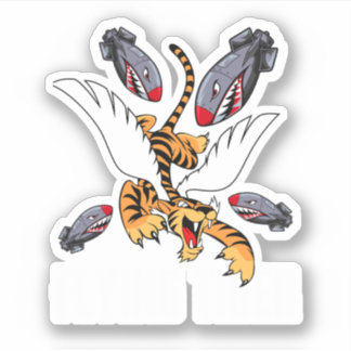 Funny Cool Tiger Flying Novelty Graphic. Perfect Sticker