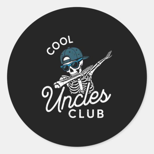 Funny Cool Uncles Club Shirt Funny Skeleton Uncle  Ronde Sticker (Voorkant)