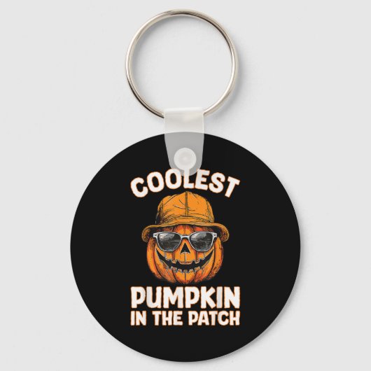 Funny Coolest Pumpkin In The Patch Halloween Sleutelhanger (Voorkant)
