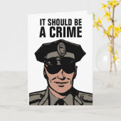 FUNNY COP POLICEMAN CARTES D'ANNIVERSAIRE (Fleur jaune)