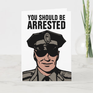 FUNNY COP POLICEMAN CARTES D'ANNIVERSAIRE