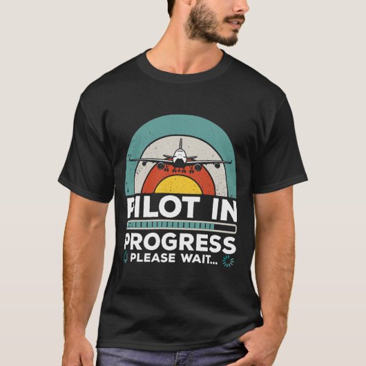 Funny Copilot Pilot in Progress Future Pilot T-shirt (Voorkant)