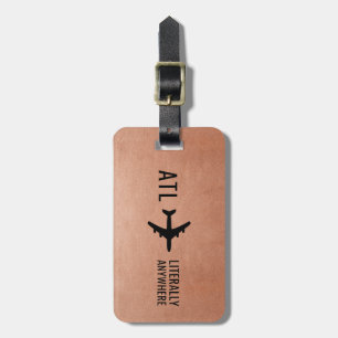 Funny Copper Pilot Frequent Traveler Bagagelabel