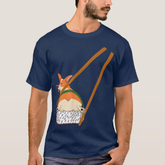 Funny Corgi And Sushi Lover  T-shirt
