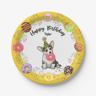 Funny Corgi Birthday Party Paper Bord