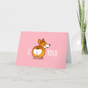 Funny Corgi Butt Valentijnsdag Card Feestdagen Kaart