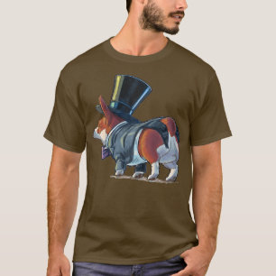 Funny Corgi Couple Bride en Husband Married Weddi T-shirt
