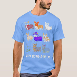 Funny Corgi Dog Halloween Happy Howl O Ween T-Shir T-shirt