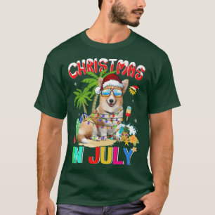 Funny Corgi Dog in Santa Hat Sunbril Kerstmis T-shirt