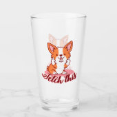 Funny Corgi Dog Middle Finger Fetch Glas (Voorkant)