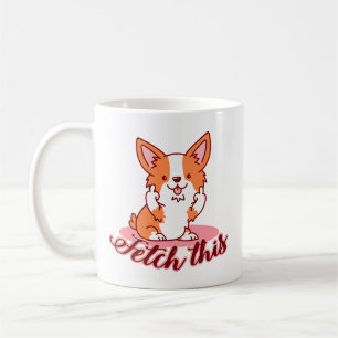 Funny Corgi Dog Middle Finger Fetch Koffiemok