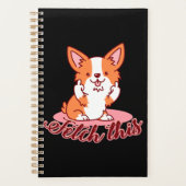 Funny Corgi Dog Middle Finger Fetch Planner (Voorkant)