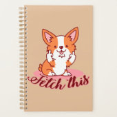 Funny Corgi Dog Middle Finger Fetch Planner (Voorkant)
