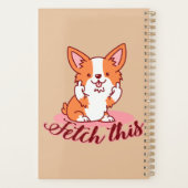Funny Corgi Dog Middle Finger Fetch Planner (Achterkant)