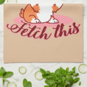 Funny Corgi Dog Middle Finger Fetch Theedoek (Gevouwen)