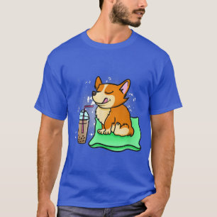 Funny Corgi Drink Boba Tea Bubble Tea Hondenliefhe T-shirt