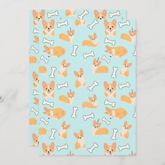 Funny Corgi Patten Kaart (Voorkant / Achterkant)