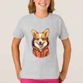 Funny Corgi portant le Sweat - shirt à capuche (Devant)