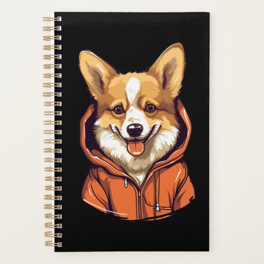 Funny Corgi portant le Sweat - shirt à capuche (Devant)
