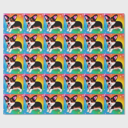 Funny Corgi Puppy Dog   Cadeaupapier (Vlak)