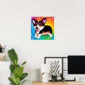 Funny Corgi Puppy Dog Poster (Thuiskantoor)