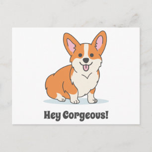 Funny Corgi Puppy - Hey Cornap Briefkaart