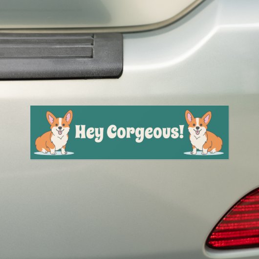 Funny Corgi Puppy - Hey Cornap Bumpersticker (Op auto)