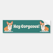 Funny Corgi Puppy - Hey Cornap Bumpersticker (Voorkant)