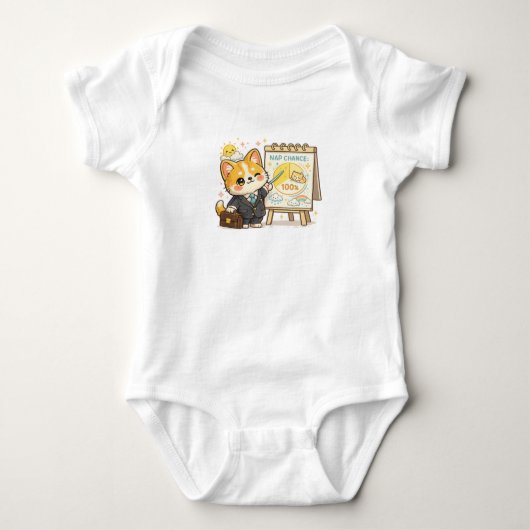 Funny Corgi Weather Nap Chance Romper (Voorkant)
