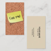 FUNNY Cork Board met tekst op Post it Visitekaartje (Voorkant / Achterkant)